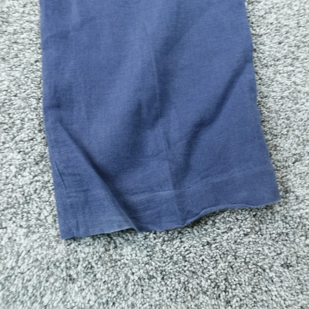 VTG Polo Ralph Lauren Pants Mens 42X32 Blue Linen Chambray Preston Chino Trouser